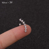 Rose Curved Cz Cartilage Stud Helix Rook Conch Screw Back Earring 10g Stainless Steel Ear Piercing Jewelry daiiibabyyy