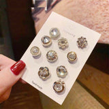 5/10Pcs/Pack Cute Enamel Brooches Pins Pearl Neckline Small Collar Lapel Pin Buckle Fixed Clothes Invisible Brooch Jewelry Sets daiiibabyyy