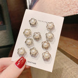 5/10Pcs/Pack Cute Enamel Brooches Pins Pearl Neckline Small Collar Lapel Pin Buckle Fixed Clothes Invisible Brooch Jewelry Sets daiiibabyyy