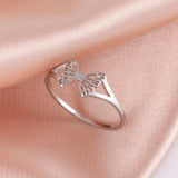 Teamer Women Ring Stainless Steel Heart Pentagram Blade Rings Men Couple Fashion Minimalist Jewelry Accessories Wedding Gifts daiiibabyyy