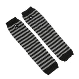 Autumn and Winter Women Anime Black White Striped Elbow Gloves Warmer Knitted Long Fingerless Arm Gloves Mittens Christmas Gift daiiibabyyy