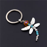 1pc Dragonfly Charms With Lotus Keychains Cross Keyring Butterfly Pendant Key Chain For Women Animal Jewlery daiiibabyyy