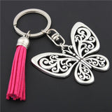 1pc Dragonfly Charms With Lotus Keychains Cross Keyring Butterfly Pendant Key Chain For Women Animal Jewlery daiiibabyyy