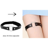 Rock Sexy Leather Love Garter Belt Elastic Leg Girl Women Harness Goth Accessories Black Gothic Rivet Punk Anklet Thigh Garter daiiibabyyy