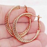 Trendy Statement Gold Copper Hoop Earrings For Women Round Gold Eardrop Luxury Jewelry Accessories for Wedding Anniversary Gift daiiibabyyy