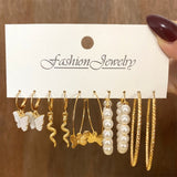 Vintage Acrylic Flower Geometric Earring Set Women's Fashion Tassel Butterfly Alloy Circle Dangle Earrings 2021 NEW Jewelry daiiibabyyy