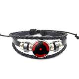 Sharingan Eye Leather Bracelet Anime Uchiha Sasuke Icon Snap Button Vintage Multilayer Braided Bracelet Men Fashion Fans Gift daiiibabyyy