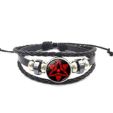 Sharingan Eye Leather Bracelet Anime Uchiha Sasuke Icon Snap Button Vintage Multilayer Braided Bracelet Men Fashion Fans Gift daiiibabyyy