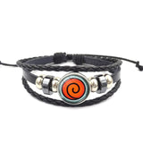 Sharingan Eye Leather Bracelet Anime Uchiha Sasuke Icon Snap Button Vintage Multilayer Braided Bracelet Men Fashion Fans Gift daiiibabyyy