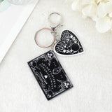 1Pc Women Ouija Planchette Keychain Acrylic Pompom Car Mirror Keyring Punk Board Crafts Handbag Jewelry Charms daiiibabyyy