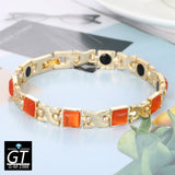 Elegant Women Rose Gold Energy Stone Magnetic Therapy Weight Loss  Bracelet Slimming Health  Jewelry Gifts A4Z201 daiiibabyyy