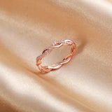 Classic Wedding Ring For Women Girls Simple Classical color Mini Crystal Brass Rose Gold Color Rings Fashion Jewelry Accessories daiiibabyyy