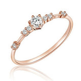 Classic Wedding Ring For Women Girls Simple Classical color Mini Crystal Brass Rose Gold Color Rings Fashion Jewelry Accessories daiiibabyyy