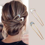 Fashion Metal Hair Sticks for Women Shell Hair Clip Pins Minimalist U Shape Girls Hairpins Hair Bun Maker Headwear daiiibabyyy