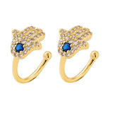 Women CZ Rainbow Earrings Cubic Zirconia Ear Cuff Set for Female Trendy Gold Huggie Clip on Earrings Earcuff Crystal Jewelry daiiibabyyy