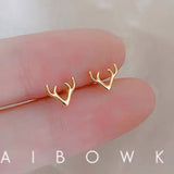 Simple Butterfly Smooth Mini Small Animal Flower Crown Heart Stud Earring for Women Cartilage Helix Tragus Piercing Tiny Star daiiibabyyy