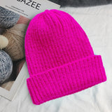 New Candy Colors Winter Hat Women Knitted Hat Warm Soft Trendy Hat Kpop Style Wool Beanie Elegant All-match Hat daiiibabyyy