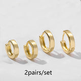 Gold Silver Color Stainless Steel Hoop Earrings for Women Small Simple Round Circle Huggies Ear Rings Steampunk Accessories daiiibabyyy