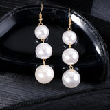 JUJIA za Pearl Earring For Women Gold Color Crystal Beaded Drop Earrings Trendy Jewelry Statement Earrings Brincos Gift daiiibabyyy