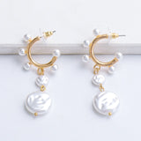 JUJIA za Pearl Earring For Women Gold Color Crystal Beaded Drop Earrings Trendy Jewelry Statement Earrings Brincos Gift daiiibabyyy