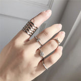 Bohemian 3pcs/set White Enamel Round Metal Ring Sets Geometric Twist Open Adjustable Rings Sets for Women Girl Jewelry Gifts daiiibabyyy