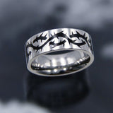 2021 New Fashion Hiphop Punk Stainless Steel Fire Butterfly Band Rings Vintage Goth Rings for Women Men Jewelry Gift daiiibabyyy