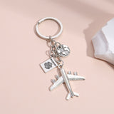 1PC Earth Airplane Keychains No Matter Where Pendant Travel Keyring Friendship Best Friend Jewelry Diy Handmade daiiibabyyy