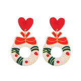 New Trendy Statement Christmas Tree Earrings For Women Santa Claus Snowman Drop Earrings Jewelry Girls Christmas Gifts daiiibabyyy