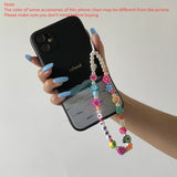 Hot New Woven Love Letter Beaded Anti-lost Phone Chain Soft Ceramic Lanyard Charm Strap Mobile For Girls Phone Choker Keys daiiibabyyy