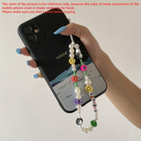 Hot New Woven Love Letter Beaded Anti-lost Phone Chain Soft Ceramic Lanyard Charm Strap Mobile For Girls Phone Choker Keys daiiibabyyy