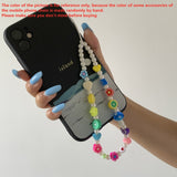 Hot New Woven Love Letter Beaded Anti-lost Phone Chain Soft Ceramic Lanyard Charm Strap Mobile For Girls Phone Choker Keys daiiibabyyy