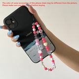 Hot New Woven Love Letter Beaded Anti-lost Phone Chain Soft Ceramic Lanyard Charm Strap Mobile For Girls Phone Choker Keys daiiibabyyy