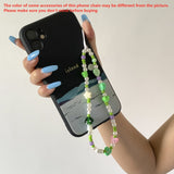 Hot New Woven Love Letter Beaded Anti-lost Phone Chain Soft Ceramic Lanyard Charm Strap Mobile For Girls Phone Choker Keys daiiibabyyy