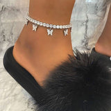 ashion Crystal Anklet For Women Foot Jewelry Summer Beach Barefoot Bracelet Ankle On Leg Strap Bohemian Jewelry Accessories