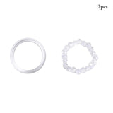 coxeer 2Pcs/Set Solid Color Knuckle Rings Elastic Fashion Cute Resin Jewelry Ring Finger Ring For Women Jewelry Accessories daiiibabyyy