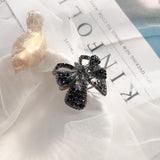 Hair Clip for Women Retro Fashion Black Crystal Bow Hairpin Luxurious Geometric Charm Hair Pins Jewelry Accessories Wholesale daiiibabyyy