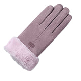 New Female Autumn Winter Non-Inverted Velvet Cashmere Full Finger Warm Lace Gloves Women Cotton Touch Screen Gloves G82 daiiibabyyy