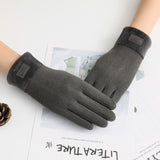 New Female Autumn Winter Non-Inverted Velvet Cashmere Full Finger Warm Lace Gloves Women Cotton Touch Screen Gloves G82 daiiibabyyy