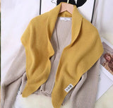 New Korean Triangle Knit Scarves for Women Outdoor Solid Color Warm Shawl Creative Double-Sided Wear Knotted Shawl Gift Scarf daiiibabyyy